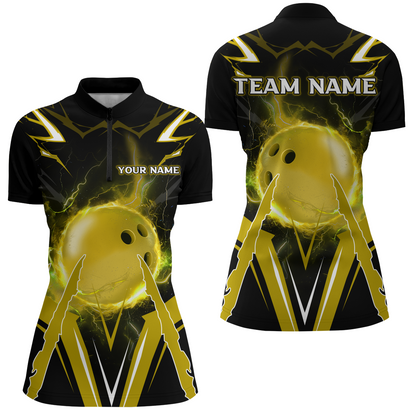 Personalized Bowling Team Shirts for Women Quarter Zip Bowling Multicolor QZT455