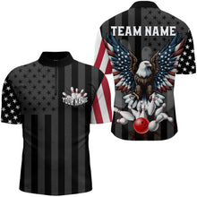 Load image into Gallery viewer, Eagle Bowling Quarter-Zip Shirt Custom Bowling Jersey for Men Bowling Team League QZT51