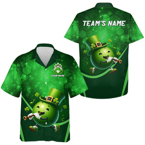 Lucky Bowling Shirt for Men & Women St. Patrick Day Bowling Shirt Custom Green Hawaii Team Shirt QZT219
