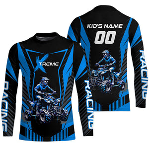 Blue ATV Motocross Jersey Men Youth Upf30+ Custom Quad Bike Shirt Boys Girls Extreme Off-Road PDT898