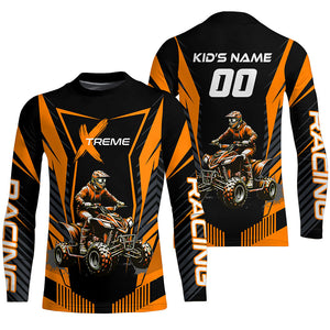 Orange ATV Motocross Jersey Men Youth Upf30+ Custom Quad Bike Shirt Boys Girls Extreme Off-Road PDT898