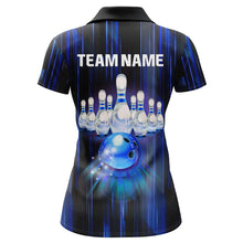 Load image into Gallery viewer, Custom Bowling Shirt For Women Blue 3D Bowling Jersey Team League Personalized Bowling Polo Shirt BDT308