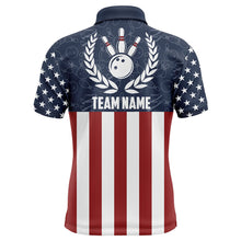 Load image into Gallery viewer, American Flag Bowling Polo Shirt For Men Custom Bowling Shirt Team League Bowling Jersey BDT311