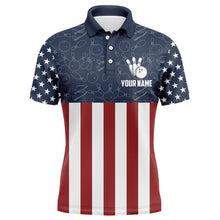 Load image into Gallery viewer, American Flag Bowling Polo Shirt For Men Custom Bowling Shirt Team League Bowling Jersey BDT311