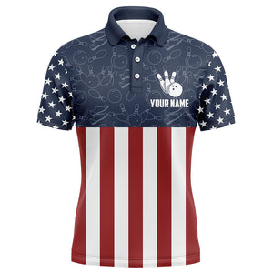 American Flag Bowling Polo Shirt For Men Custom Bowling Shirt Team League Bowling Jersey BDT311