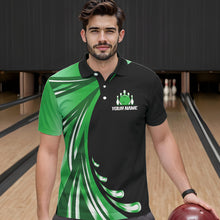 Load image into Gallery viewer, Personalized Green Bowling Team Jersey For Men &amp; Women Custom Bowling Polo Shirt BDT457