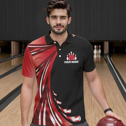 Personalized Red Bowling Team Jersey For Men & Women Custom Bowling Polo Shirt BDT457
