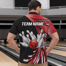 Load image into Gallery viewer, Personalized Red Bowling Team Jersey For Men &amp; Women Custom Quarter Zip Bowling Shirt BDT457