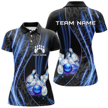 Load image into Gallery viewer, Blue Light Bowling Shirt For Men Women Custom Team Bowling Jersey For Couples BDT504