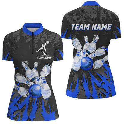 Custom Bowling Quarter-Zip Shirt For Men & Women Team Bowling Jersey Multicolor BDT458