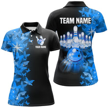 Load image into Gallery viewer, Blue Butterfly Bowling Polo Shirts For Men Women Custom Bowling Jersey Team BDT505