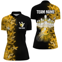 Load image into Gallery viewer, Yellow Butterfly Bowling Shirts For Men Women Custom 1/4 Zip Bowling Jersey Team BDT505