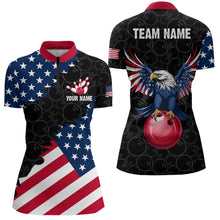Load image into Gallery viewer, Custom American Bowling 1/4 Zip Shirt for Men &amp; Women Eagle Bowling Jersey Team League Black BDT548