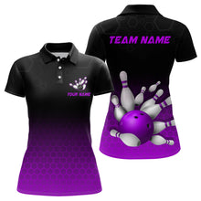 Load image into Gallery viewer, Personalized Purple Bowling Shirt for Men &amp; Women Bowling Team Jersey Bowling Polo BDT555