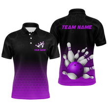 Load image into Gallery viewer, Personalized Purple Bowling Shirt for Men &amp; Women Bowling Team Jersey Bowling Polo BDT555