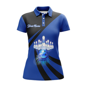 You Don't Have To Be Crazy To Bowl With Us Bowling Polo Shirt Women Funny Custom Bowling Jersey BDT165