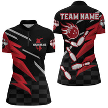 Load image into Gallery viewer, Bowling Quarter-Zip Shirt For Women Custom Bowling Jersey Team League Bowling Shirts BDT306
