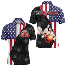 Load image into Gallery viewer, American Bowling Shirt For Men Patriotic Bowling Jersey Team League Bowling Polo Shirt BDT313