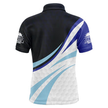 Load image into Gallery viewer, Black&amp;Blue Bowling Jersey For Men Personalized Bowling Polo Shirt BDT277