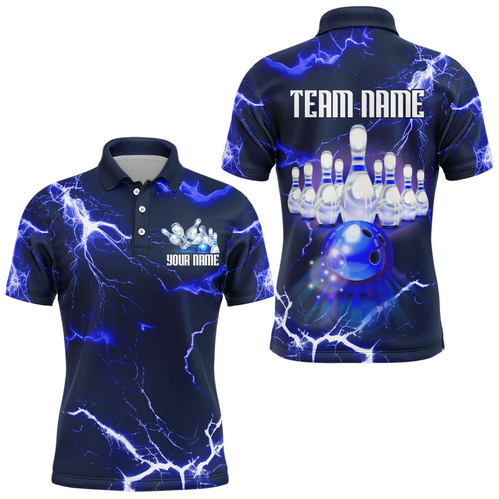 Bowling Polo Shirt For Men Lightning Thunder Bowling Jersey Custom Bowling Jersey BDT389