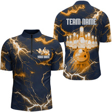 Load image into Gallery viewer, Bowling Quarter-Zip Shirt For Men Lightning Thunder Bowling Jersey Custom Bowling Jersey BDT389