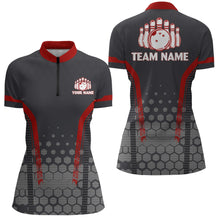 Load image into Gallery viewer, Personalized Bowling Quarter-Zip Shirts Women Custom Bowling Jersey Team Bowlers BDT269