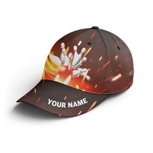 Flame Bowling Hat Custom Bowling Cap With Name Bowling Cap for Team BDT441