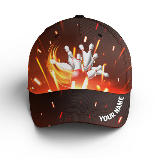 Flame Bowling Hat Custom Bowling Cap With Name Bowling Cap for Team BDT441