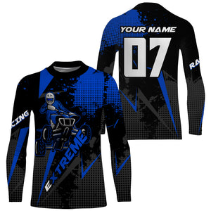 Personalized Blue ATV Motocross Jersey Men Kid UPF30+ Quad Bike Off-Road Jersey ATV MX Racing Shirt PDT653