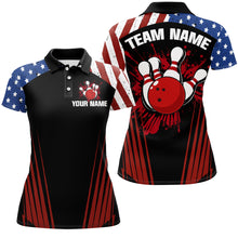 Load image into Gallery viewer, Patriotic Bowling Polo Shirt Men Women Personalized Bowling Jersey Team BDT498