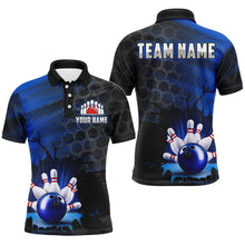 Load image into Gallery viewer, Custom Blue Bowling Shirts For Men &amp; Women Bowling Team League Jersey Unisex Polo BDT533