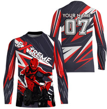 Load image into Gallery viewer, Adult&amp;Kid Red ATV Motocross Jersey Personalized UPF30+ Quad Bike Shirt ATV MX Off-Road PDT728