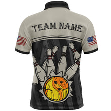 Load image into Gallery viewer, American Flag Bowling Jersey For Men Patriotic Bowling Shirt Team League Bowling Polo Shirt BDT310