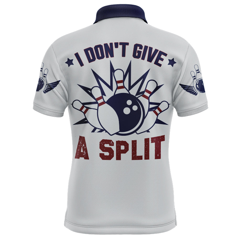 I Don't Give A Split Bowling Polo Shirt Men Custom American Bowling Jersey BDT276