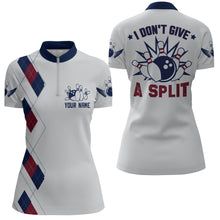 Load image into Gallery viewer, I Don't Give A Split Bowling Quarter-Zip Shirt Women Custom American Bowling Jersey BDT276