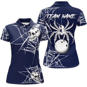 Halloween Bowling Shirts Custom Skull Spider Web Bowling Jersey for Men & Women BDT551