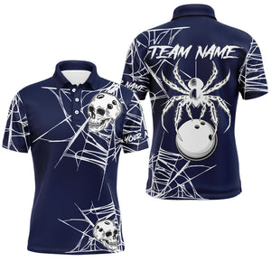 Halloween Bowling Shirts Custom Skull Spider Web Bowling Jersey for Men & Women BDT551