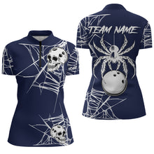 Load image into Gallery viewer, Halloween Bowling 1/4 Zip Shirts Custom Skull Spider Web Bowling Jersey for Men &amp; Women BDT551