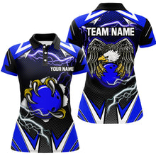 Load image into Gallery viewer, Custom Eagle Bowling Shirts for Men &amp; Women Polo Bowling Team Jerseys Blue BDT468