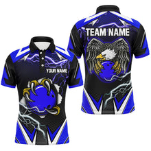 Load image into Gallery viewer, Custom Eagle Bowling Shirts for Men &amp; Women Polo Bowling Team Jerseys Blue BDT468