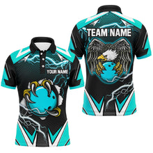 Load image into Gallery viewer, Custom Eagle Bowling Shirts for Men &amp; Women Polo Bowling Team Jerseys Turquoise BDT468
