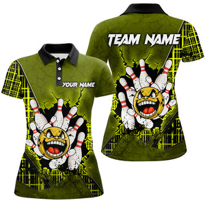 Funny Yellow Bowling Polo Shirts Men Women Custom Bowling Team Jersey Unisex Bowler Gift BDT489