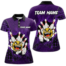 Load image into Gallery viewer, Funny Purple Bowling Polo Shirts Men Women Custom Bowling Team Jersey Unisex Bowler Gift BDT489