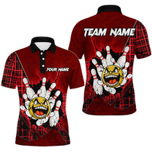 Load image into Gallery viewer, Funny Red Bowling Polo Shirts Men Women Custom Bowling Team Jersey Unisex Bowler Gift BDT489