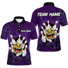 Load image into Gallery viewer, Funny Purple Bowling Polo Shirts Men Women Custom Bowling Team Jersey Unisex Bowler Gift BDT489