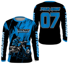 Load image into Gallery viewer, Custom Dirt Bike Jersey Men Women Kid UPF30+ Blue Motocross Off-Road Jersey MX Riding Shirt PDT666