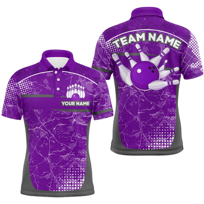 Custom Purple Bowling Shirt For Men & Women Camo Bowling Team Jersey Polo Bowling Shirts BDT582