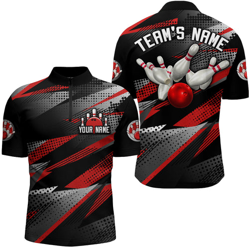 Bowling Quarter-Zip Shirt For Men Bowling Team League Jersey Custom Bowling Shirt BDT268