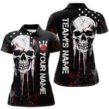Load image into Gallery viewer, Red Skull Bowling Shirts Men &amp; Women Custom Halloween Bowling Jersey Team Polo BDT554