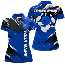 Load image into Gallery viewer, Custom Bowling Jersey for Men &amp; Women Flame Blue Bowling Polo Shirt Team League BDT556